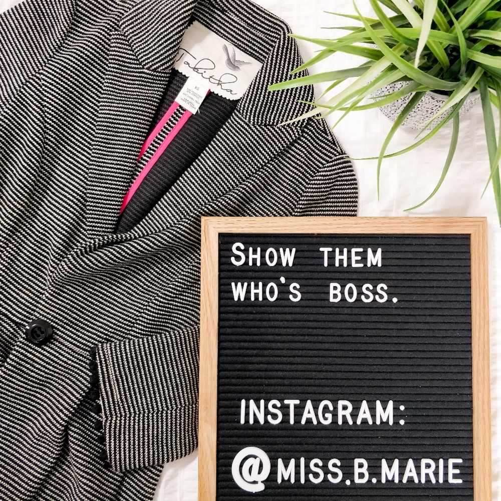 Anthropology Tabitha Striped Fit and Flare Blazer